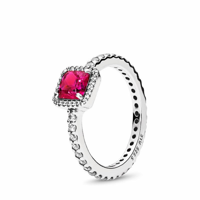 Pandora Timeless Elegance Promise Ring - Sterling Silver/Red/Mixed Stones/Cubic Zirconia - Canada |